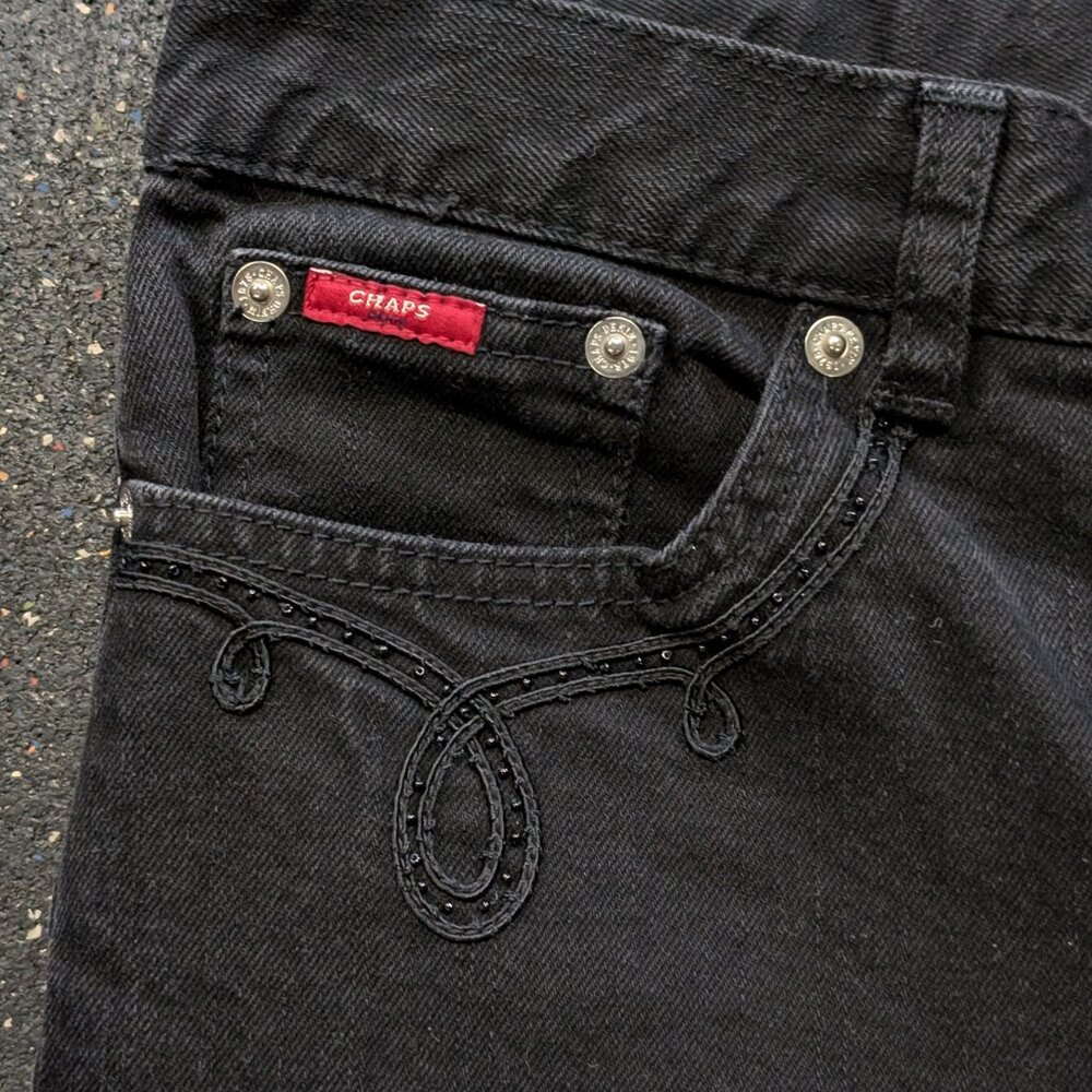 Women’s Chaps Denim Black Sz 8 Straight Leg Casual Workwear Western Jeans